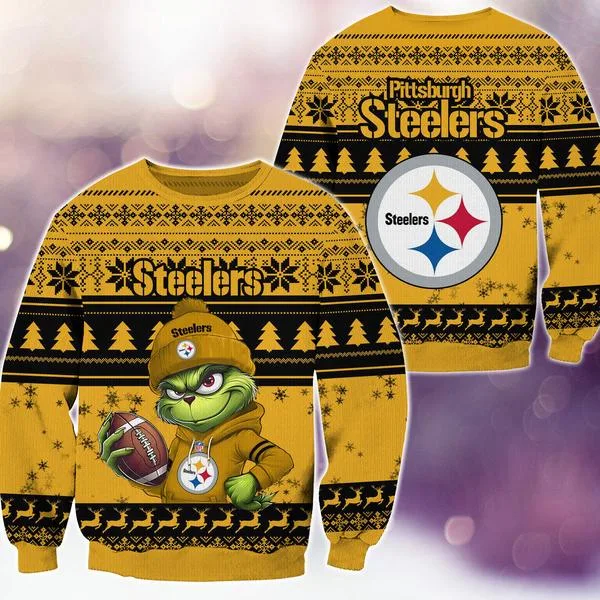 Pittsburgh Steelers Christmas The Grinch Knitted Sweater