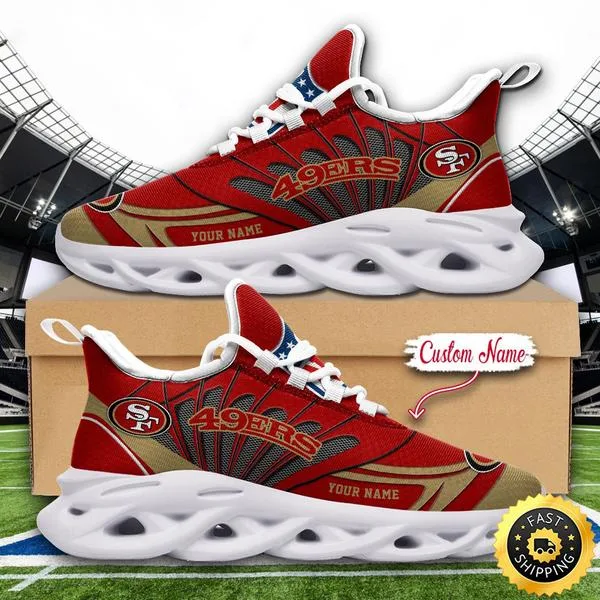 San Francisco 49ers Custom Name Max Soul Shoes
