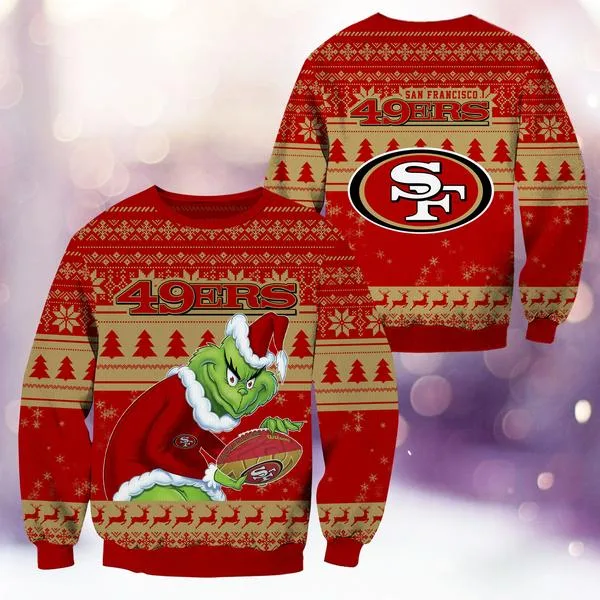 San Francisco 49ers Christmas Grinch Knitted Sweater