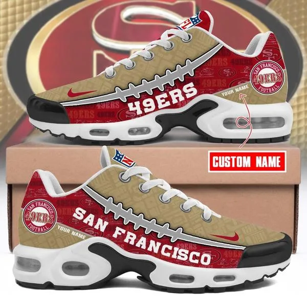 San Francisco 49ers  NFL Pattern Swoosh Custom Name Air Cushion Sport Shoes