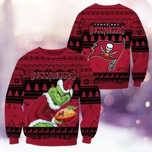 Tampa Bay Buccaneers Christmas Grinch Knitted Sweater