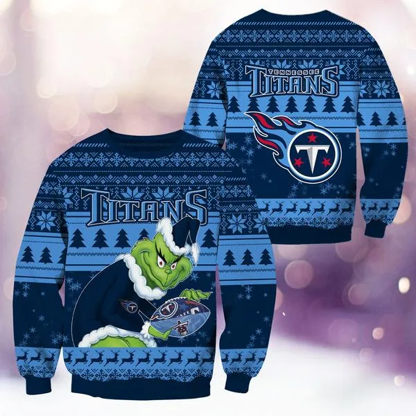 Tennessee Titans Christmas Grinch Knitted Sweater