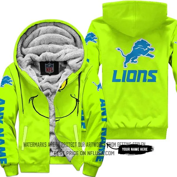 The Grinch - Limited Edition - Detroit Lions - Fleece Zip Hoodie