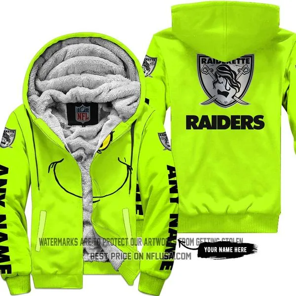 The Grinch - Limited Edition - Las Vegas Raiders - Fleece Zip Hoodie V3