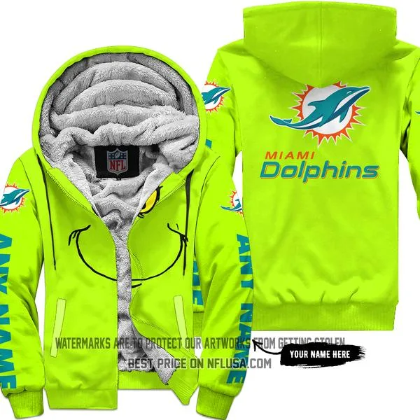 The Grinch - Limited Edition - Miami Dolphins - Fleece Zip Hoodie