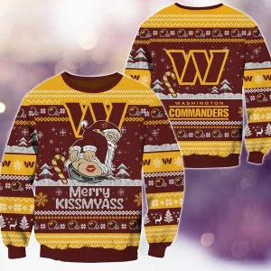 Washington Commanders Merrykissmyass Knitted Sweater