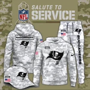 Tampa Bay Buccaneers 2025 Salute to Service Club Fleece Pullover Arctic Camo Hoodie