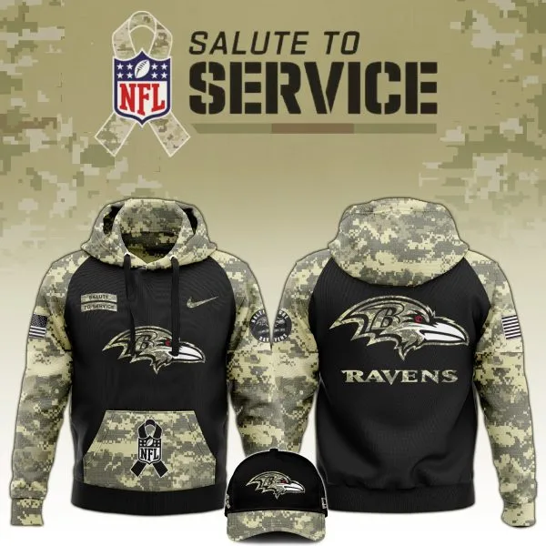 Baltimore Ravens Veterans Day Hoodie Limited Edition Black