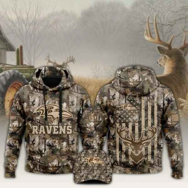 Baltimore Ravens x Hunting 2025 Hoodie Limited Editions V4