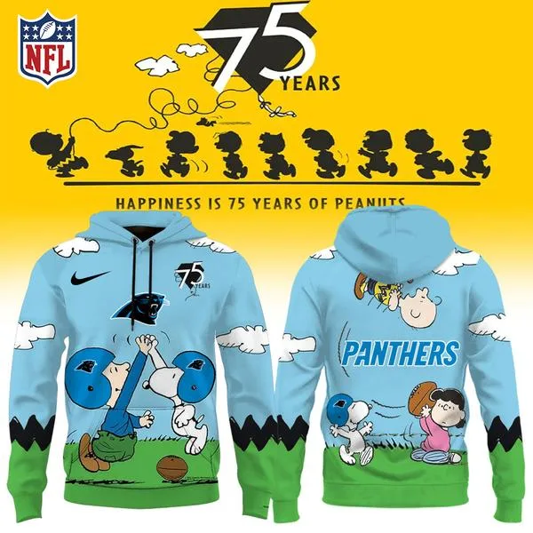 Carolina Panthers X Snoopy Peanuts’ 75th Anniversary Hoodie