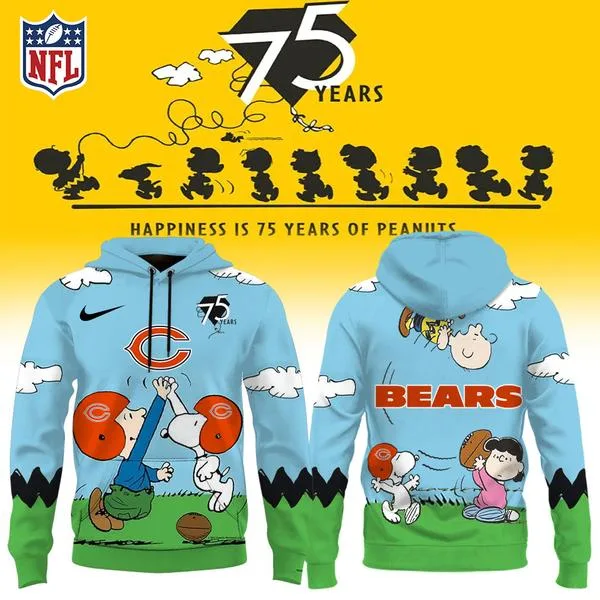 Chicago Bears X Snoopy Peanuts’ 75th Anniversary Hoodie