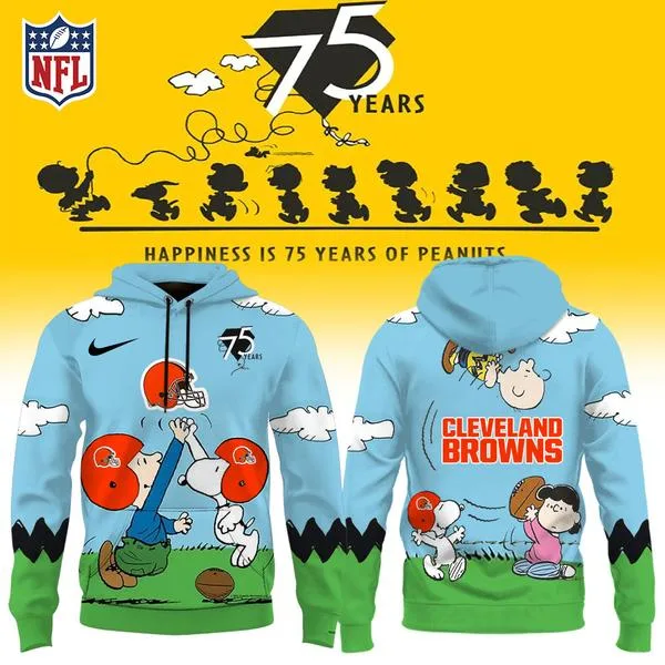 Clevaland Browns X Snoopy Peanuts’ 75th Anniversary Hoodie