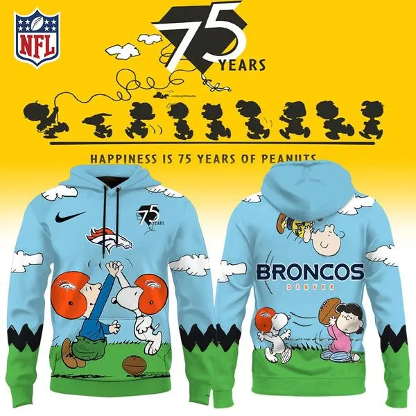 Denver Broncos X Snoopy Peanuts’ 75th Anniversary Hoodie