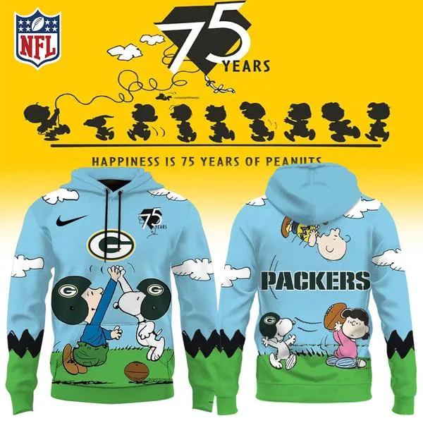Green Bay Packers X Snoopy Peanuts’ 75th Anniversary Hoodie