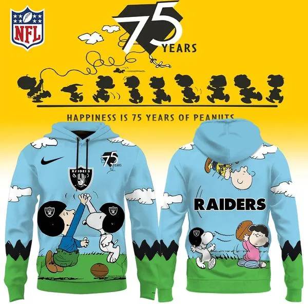 Las Vegas Raiders X Snoopy Peanuts’ 75th Anniversary Hoodie