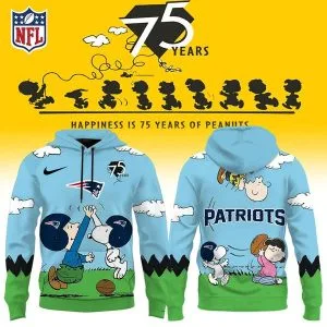New England Patriots X Snoopy Peanuts’ 75th Anniversary Hoodie
