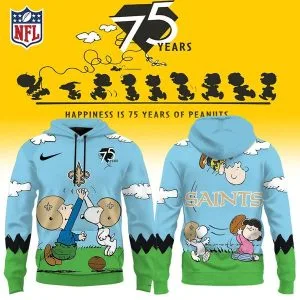 New Orleans Saints X Snoopy Peanuts’ 75th Anniversary Hoodie
