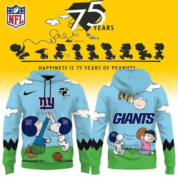 New York Giants X Snoopy Peanuts’ 75th Anniversary Hoodie