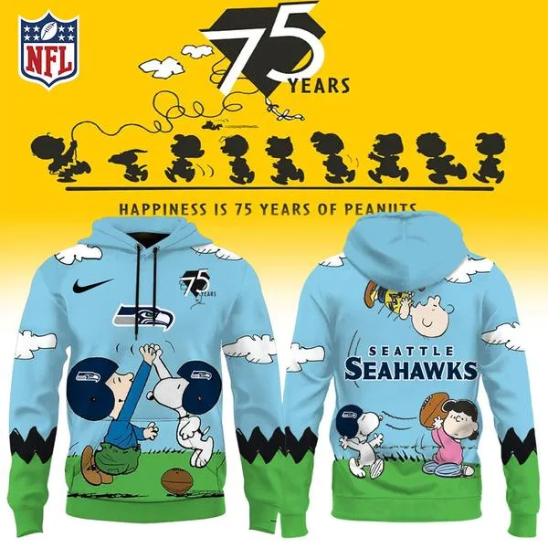 Seattle Seahawks X Snoopy Peanuts’ 75th Anniversary Hoodie