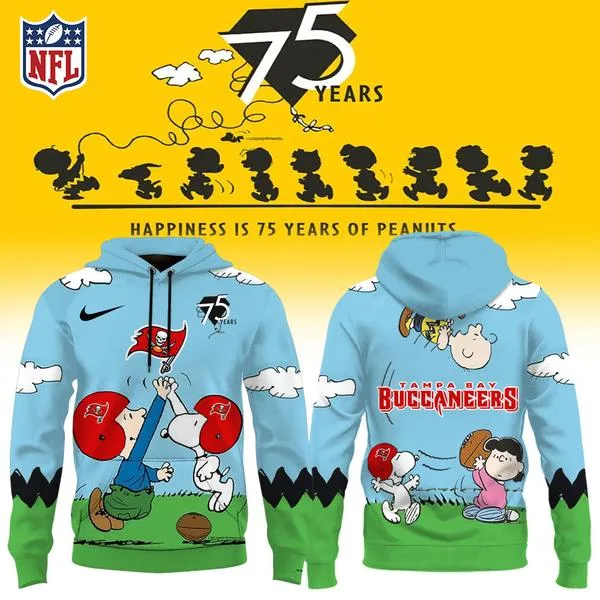 Tampa Bay Buccaneers X Snoopy Peanuts’ 75th Anniversary Hoodie