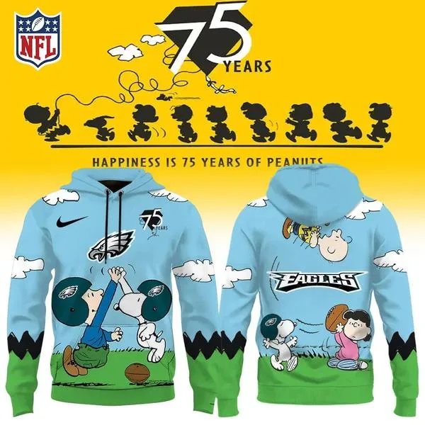 Philadelphia Eagles X Snoopy Peanuts’ 75th Anniversary Hoodie