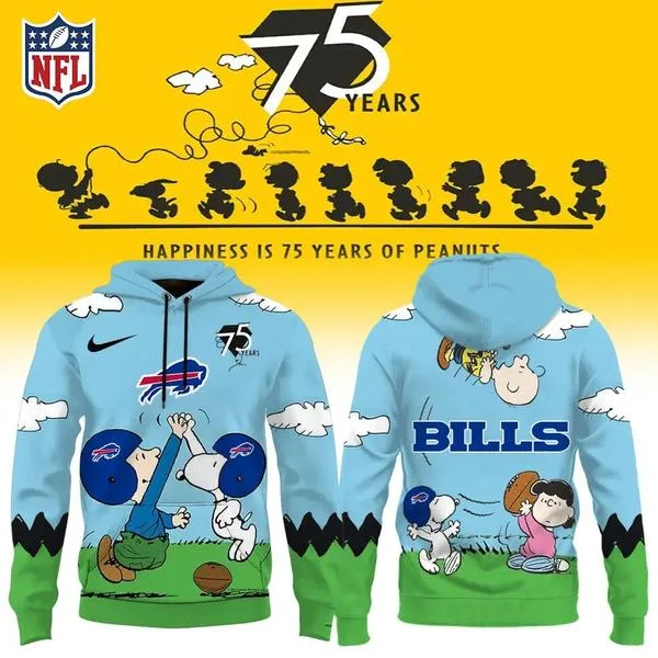Buffalo Bills X Snoopy Peanuts’ 75th Anniversary Hoodie
