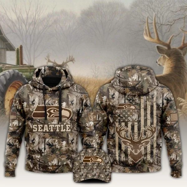 Seattle Seahawks x Hunting 2025 Hoodie Limited Editions V4