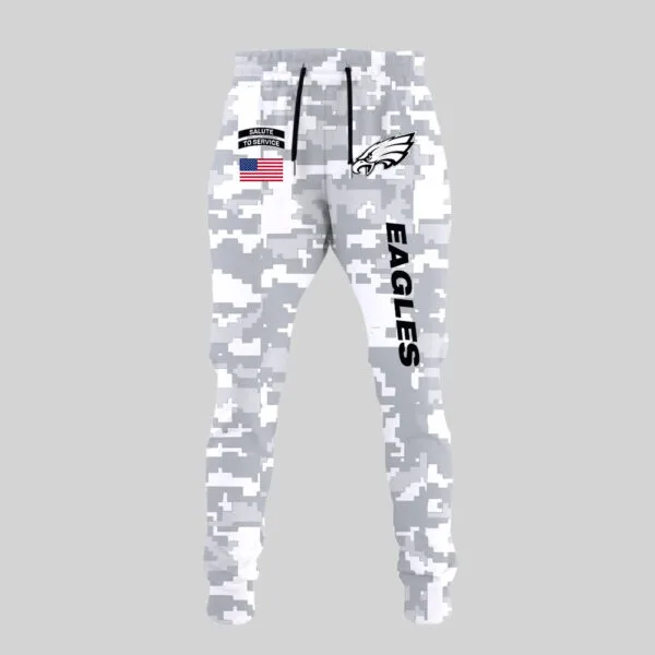 Philadelphia Eagles 2025 Salute to Service Club Fleece Pullover Arctic Camo Hoodie - Image 4