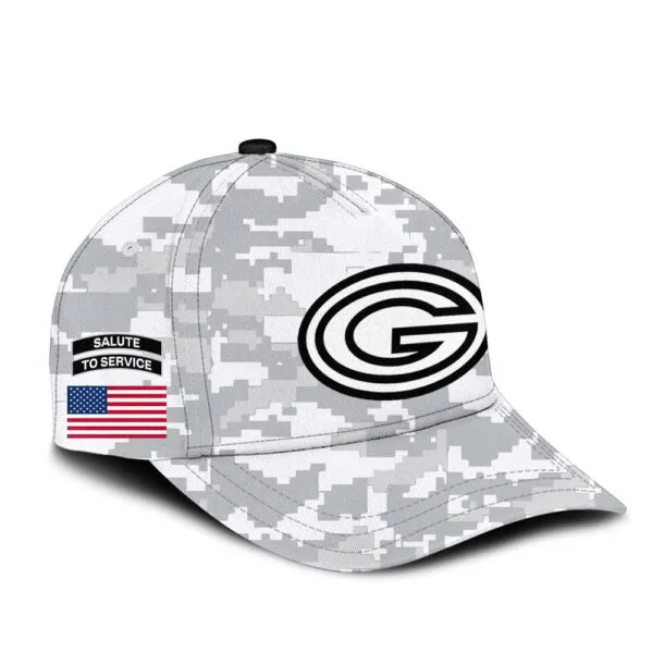 Green Bay Packers 2025 Salute to Service Club Fleece Pullover Arctic Camo Hoodie - Image 4
