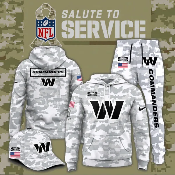 Washington Commanders 2025 Salute to Service Club Fleece Pullover Arctic Camo Hoodie