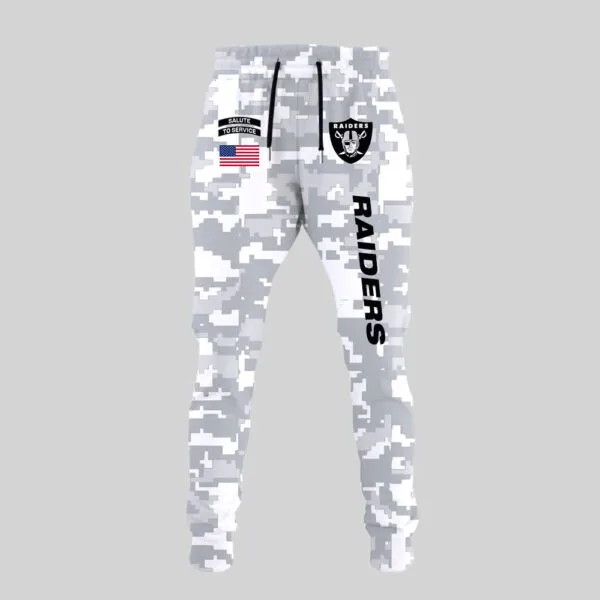Las Vegas Raiders 2025 Salute to Service Club Fleece Pullover Arctic Camo Hoodie - Image 3