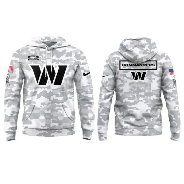 Washington Commanders 2025 Salute to Service Club Fleece Pullover Arctic Camo Hoodie - Image 2
