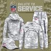 Los Angeles Chargers 2025 Salute to Service Club Fleece Pullover Arctic Camo Hoodie