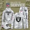 Las Vegas Raiders 2025 Salute to Service Club Fleece Pullover Arctic Camo Hoodie