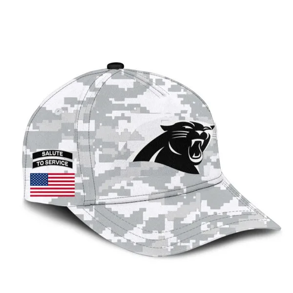 Carolina Panthers 2025 Salute to Service Club Fleece Pullover Arctic Camo Hoodie - Image 3