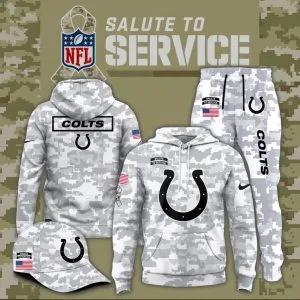 Indianapolis Colts 2025 Salute to Service Club Fleece Pullover Arctic Camo Hoodie