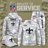 New Orleans Saints 2025 Salute to Service Club Fleece Pullover Arctic Camo Hoodie
