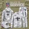 New Orleans Saints 2025 Salute to Service Club Fleece Pullover Arctic Camo Hoodie