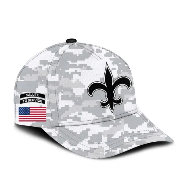 New Orleans Saints 2025 Salute to Service Club Fleece Pullover Arctic Camo Hoodie - Image 4