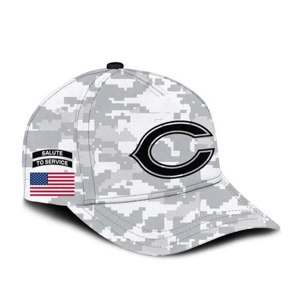Chicago Bears 2025 Salute to Service Club Fleece Pullover Arctic Camo Hoodie - Image 4
