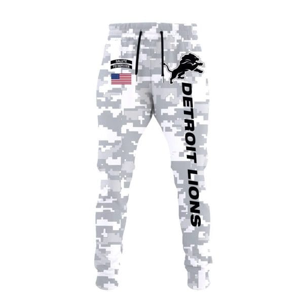 Detroit Lions 2025 Salute to Service Club Fleece Pullover Arctic Camo Hoodie - Image 3