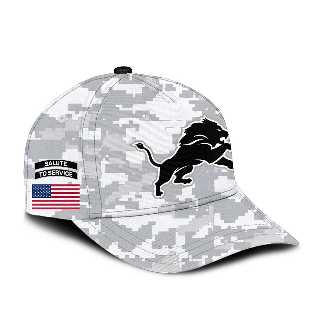 Detroit Lions 2025 Salute to Service Club Fleece Pullover Arctic Camo Hoodie - Image 4