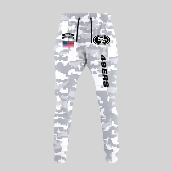 San Francisco 49ers 2025 Salute to Service Club Fleece Pullover Arctic Camo Hoodie - Image 3