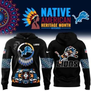 Detroit Lions Football Nike 2025 Native American Heritage Month Premium Limited Pullover Hoodie Collection
