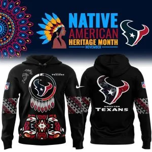 Houston Texans Football Nike 2025 Native American Heritage Month Premium Limited Pullover Hoodie Collection