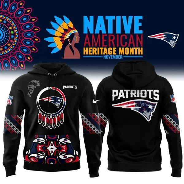 New England Patriots Football Nike 2025 Native American Heritage Month Premium Limited Pullover Hoodie Collection