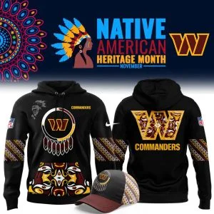 Washington Commanders Football Nike 2025 Native American Heritage Month Premium Limited Pullover Hoodie Collection
