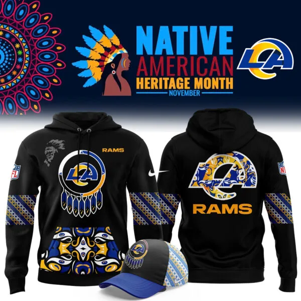Los Angeles Rams Football Nike 2025 Native American Heritage Month Premium Limited Pullover Hoodie Collection