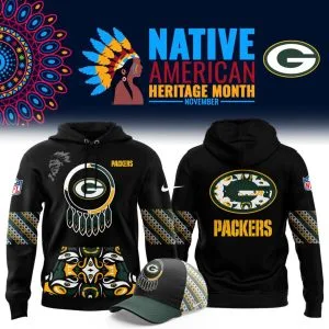 Green Bay Packers Football Nike 2025 Native American Heritage Month Premium Limited Pullover Hoodie Collection