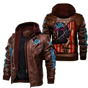 Detroit Lions Leather Jacket SI83